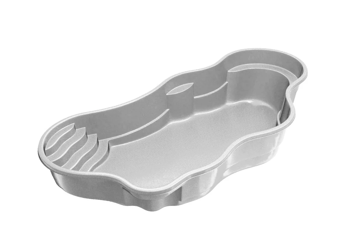 Bermuda 16.35 one-piece composite fiberglass pool shell, a freeform shape
