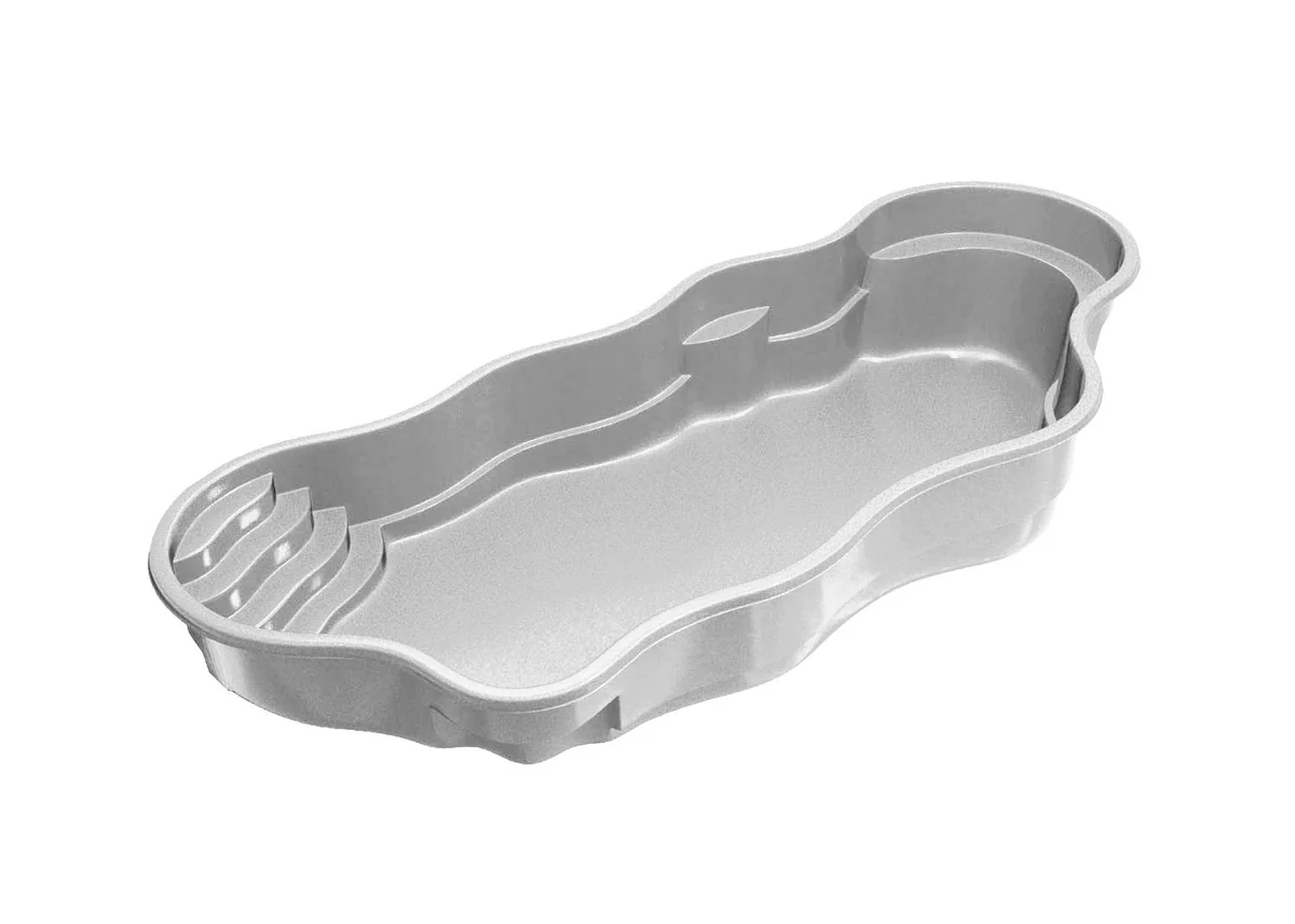 Bermuda 16.40 one-piece composite fiberglass pool shell, a freeform shape