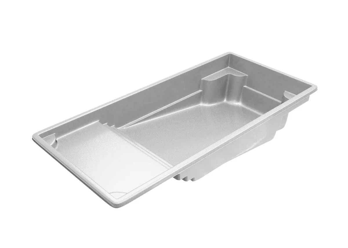 Corinthian 14 one-piece composite fiberglass pool shell, a rectangle shape
