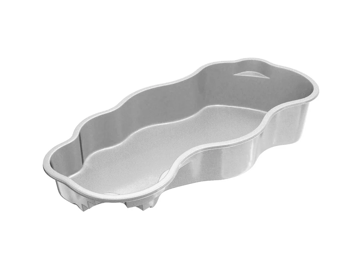 Coronado one-piece composite fiberglass pool shell, a freeform shape