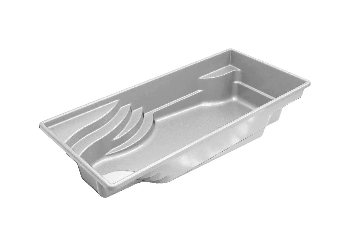 Olympia 12 one-piece composite fiberglass pool shell, a rectangle shape