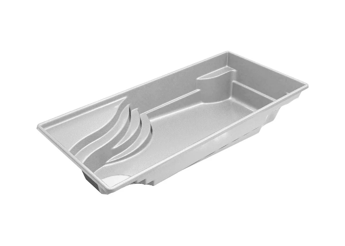 Olympia 14 one-piece composite fiberglass pool shell, a rectangle shape