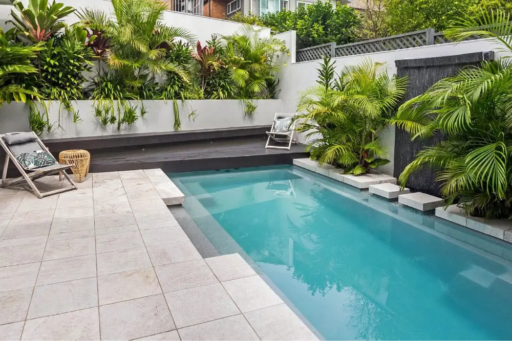 Tuscan 13.24 rectangle fiberglass pool installation, view 2