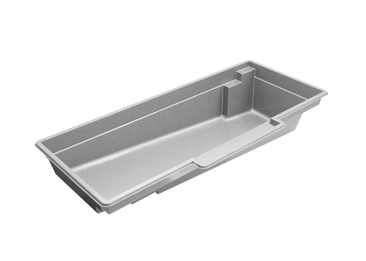 Tuscan 14.30 rectangle fiberglass pool installation, view 1
